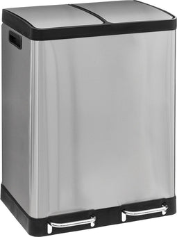 5Five Afvalemmer Ariane - Metaal 30L+30L - Inox