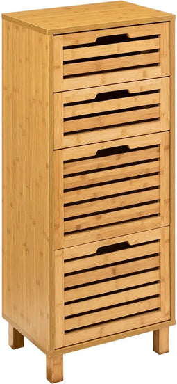 5Five® Bamboe Kast met 4 Lades - Naturel - 30x40x97,5 cm