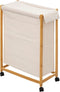 5Five Bamboe Wasmand op wieltjes 52L - 55x28x80cm - Beige