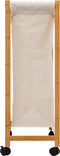 5Five Bamboe Wasmand op wieltjes 52L - 55x28x80cm - Beige
