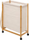 5Five Bamboe Wasmand op wieltjes 52L - 55x28x80cm - Beige