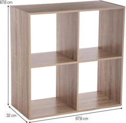 5Five Boekenkast 4-Vaks 67,6xH32cm - Naturel