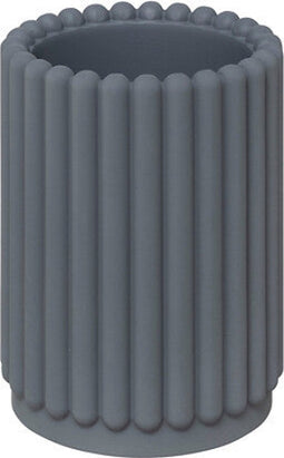 5Five Bonbon Tandenborstelhouder - Geribbeld - Ø8xH11cm - Grijsblauw