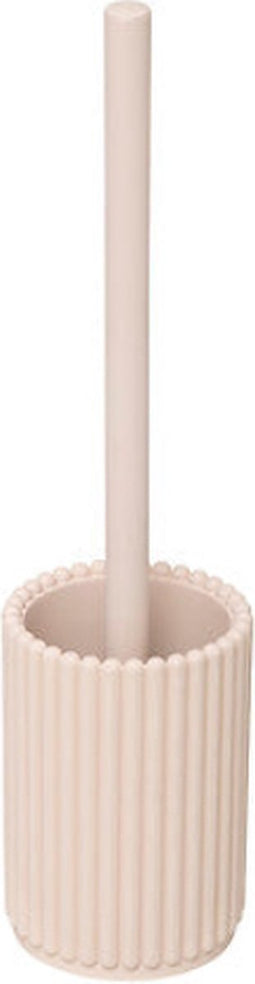 5Five Bonbon Toiletborstel in houder - Geribbeld - Ø9xH37cm - Roze