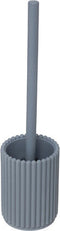 5Five Bonbon Toiletborstel in houder - Geribbeld - Ø9xH37cm - Grijsblauw