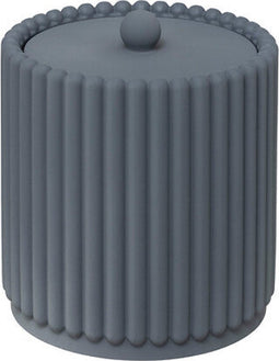5Five Bonbon Wattenhouder - Geribbeld - Ø10xH11cm - Grijsblauw