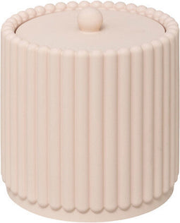 5Five Bonbon Wattenhouder - Geribbeld - Ø10xH11cm - Roze