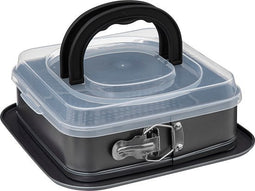 5Five Cakevorm met deksel 28x28x9cm - Binnenmaat 24x24cm - Grijs