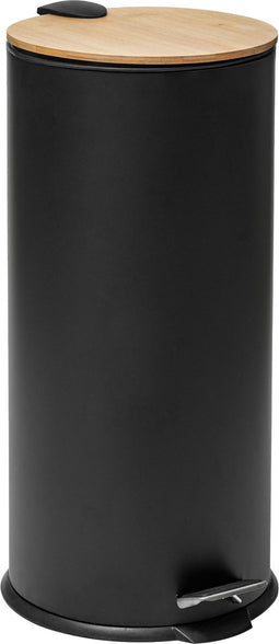 5Five Delta Afvalemmer - Soft close - Antigeur actief koolstoffilter - Uitneembare emmer - 30L - Bamboe Zwart