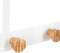5Five Deurkapstok - met 5 ophanghaken/knoppen - wit/beige - B33 x H20 cm - metaal/bamboe