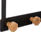 5Five Deurkapstok - met 5 ophanghaken/knoppen - wit/beige - B33 x H20 cm - metaal/bamboe