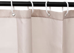5Five Douchegordijn 180x200cm - Kant en klaar met 12 ringen - Polyester - Beige