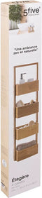5Five Doucherekje/badkamerrekje - bamboe - 4 lagen - 25 x 16 x 88 cm