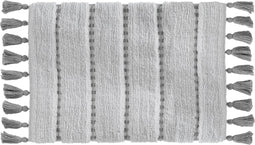 5Five Elegante badmat Pompom - Gestreept - Grijs - 50 X 75 cm - Extra dik