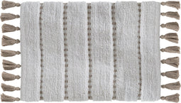 5Five Elegante badmat Pompom - Gestreept - Taupe - 50 X 75 cm - Extra dik