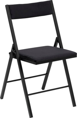 5Five Fluwelen Klapstoel/Vouwstoel - 47x43x79cm - Zwart