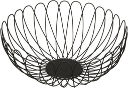 5Five Fruitmand bloem zwart metaal - Fruitschaal - decoratieve schaal - 30 cm