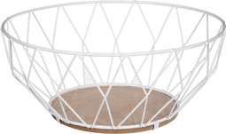 5Five Fruitmand/fruitschaal - draad metaal - wit - Dia 28 cm