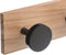 5Five Kapstok rek voor wand/muur - lichtbruin/zwart - 4-haaks wandkapstok - MDF/ijzer - 40 x 8 cm