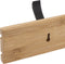 5Five Kapstok rek - wand/muur - lichtbruin/zwart - 6x schuifbare haken - Bamboe/ijzer - 60 x 8 cm