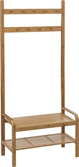 5Five - Kapstok - Schoenenrek - 9 haken - Dubbele kapstokhaken - Bamboe