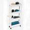 5Five Keuken/badkamer trolley 4 laags - L37 x B15 x H79 cm - wit - PP kunststof - met wielen - opberg mandjes/bakjes