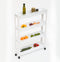 5Five Keuken/badkamer trolley 4 laags - L37 x B15 x H79 cm - wit - PP kunststof - met wielen - opberg mandjes/bakjes