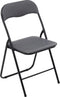 5Five Klapstoel met pvc zitting - grijs - 44 x 48 x 79 cm - metaal - Bijzet stoelen - Inklapbaar