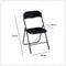 5Five Klapstoel met pvc zitting - zwart - 44 x 48 x 79 cm - metaal - Bijzet stoelen - Inklapbaar