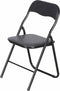5Five Klapstoel met pvc zitting - zwart - 44 x 48 x 79 cm - metaal - Bijzet stoelen - Inklapbaar