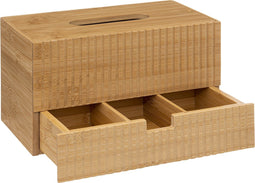 5Five Kleenex houder + lade bamboe - Tissuedoos - Lade met 3 vakken