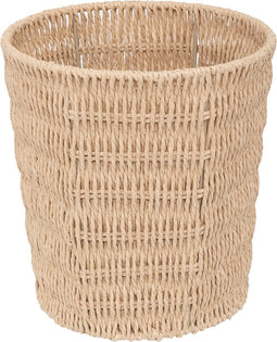 5Five Kord Prullenmand/Afvalemmer van geweven papier - Ø24xH25cm - Beige