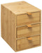 5Five Ladeblokje/bureau organizer 3x lades - bamboe hout - L20 x B15 x H21 cm - lichtbruin