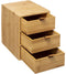 5Five Ladeblokje/bureau organizer 3x lades - bamboe hout - L20 x B15 x H21 cm - lichtbruin