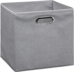 5Five Opbergmand/kastmand grijs - linnen - 29 liter - 31 x 31 x 31 cm - Opbergbox - Vakkenkast manden