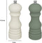 5Five Pepermolen/zoutmolen set - kunststof - groen / wit - 15 cm - Kruidenset