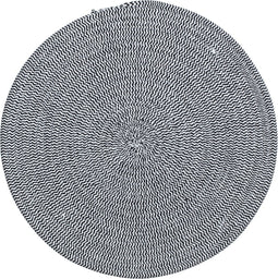 5Five Placemat rond set van 2 katoen Zwart - Wasbaar - Dia 38 cm