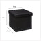 5Five Poef/Hocker/opbergbox - zwart - polyester/mdf - 31 x 31 cm - opvouwbaar
