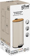5Five prullenbak/pedaalemmer Bamboe - beige - metaal - 30 liter - 38 x 29 x 60 cm - keuken