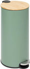 5Five prullenbak/pedaalemmer Bamboe - groen - metaal - 30 liter - 38 x 29 x 60 cm - keuken
