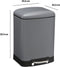 5Five Prullenbak/pedaalemmer - donkergrijs - metaal - 6 liter - 23 x 22 x 32 cm - toilet/badkamer