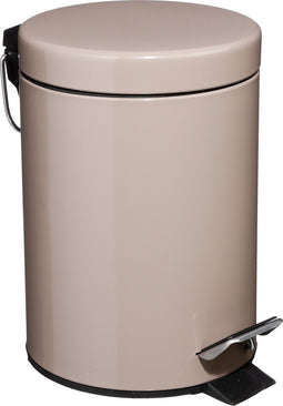 5Five Prullenbak - pedaalemmer - taupe - metaal - 3 L - 17 x 25 cm - Voor badkamer en toilet