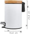 5Five Prullenbak - pedaalemmer - wit - metaal - 3 L - 25 cm - Voor badkamer en toilet