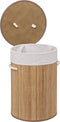 5Five Ronde Wasmand met deksel en handvaten - Bamboe - 48 liter