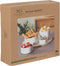 5Five Serveerplank/borrelplank hapjes/saus/tapas - aardewerk - wit - incl. 4x schaaltjes