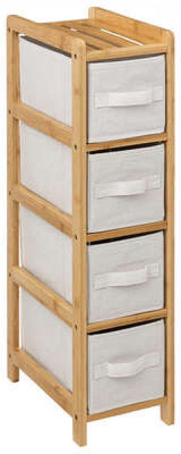 5Five Stellingkast - Badkamermeubel - Bamboe manden - 33x78cm