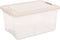 5Five Tide'n Box Stapelbare opbergbox met deksel - Set van 2 stuks - 30L - 50x26x35cm - Transparant - Beige