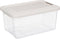 5Five Tide'n Box Stapelbare opbergbox met deksel - Set van 3 stuks - 9L - 35x23x17cm - Transparant - Beige
