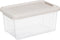5Five Tide'n Box Stapelbare opbergbox met deksel - Set van 3 stuks - 5L - 30x15x19cm - Transparant - Beige