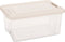 5Five Tide'n Box Stapelbare opbergbox met deksel - Set van 3 stuks - 16L - 42x21x30cm - Transparant - Beige